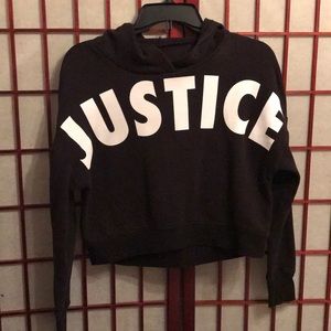 Justice black/white sweatshirt ,girls size 12